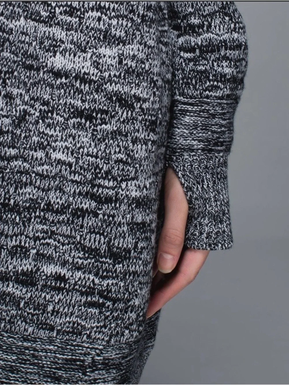 Lululemon Cardi All Day Oversized Knit Cardigan in Black/White